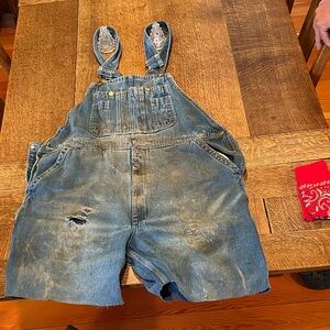 Cutoff denim Big Smith bib overalls